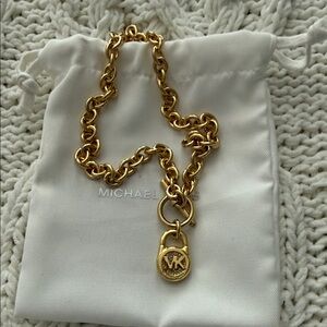 Michael Kors Gold-Tone Logo Necklace